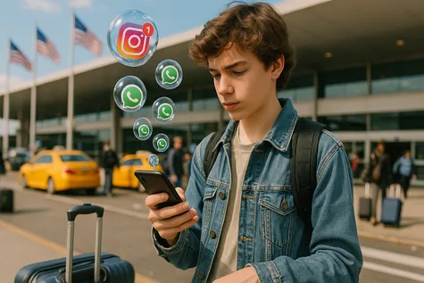 Joven con cobertura en Estados Unidos.