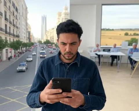 Hombre con su smartphone disfrutando de la mejor cobertura móvil en exteriores e interiores.