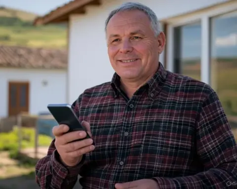 Un hombre con su smartphone, en el que tiene la mejor cobertura posible para la zona en la que vive.
