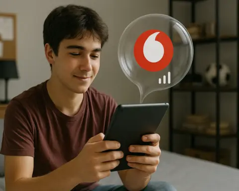 Adolescente con cobertura Vodafone
