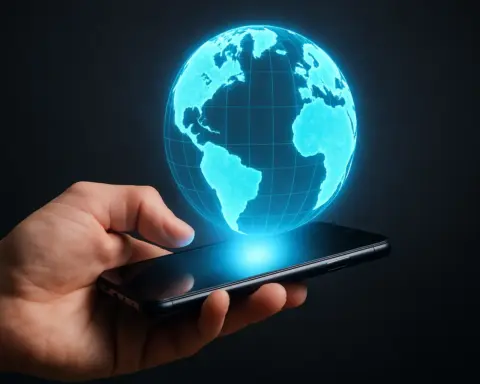 Móvil proyectando un globo terráqueo como símbolo de la cobertura roaming internacional.