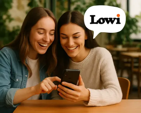 Amigas disfrutando de cobertura Lowi.