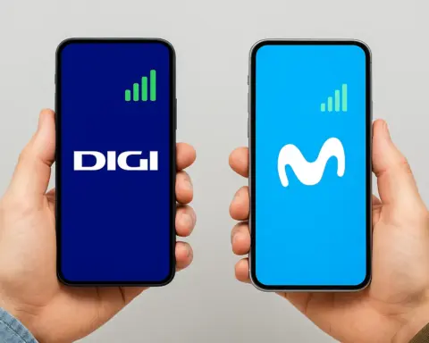 Comparativa móvil entre Digi y Movistar con colores corporativos reales
