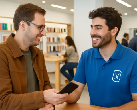 Hombre ayudando a reparar cobertura móvil