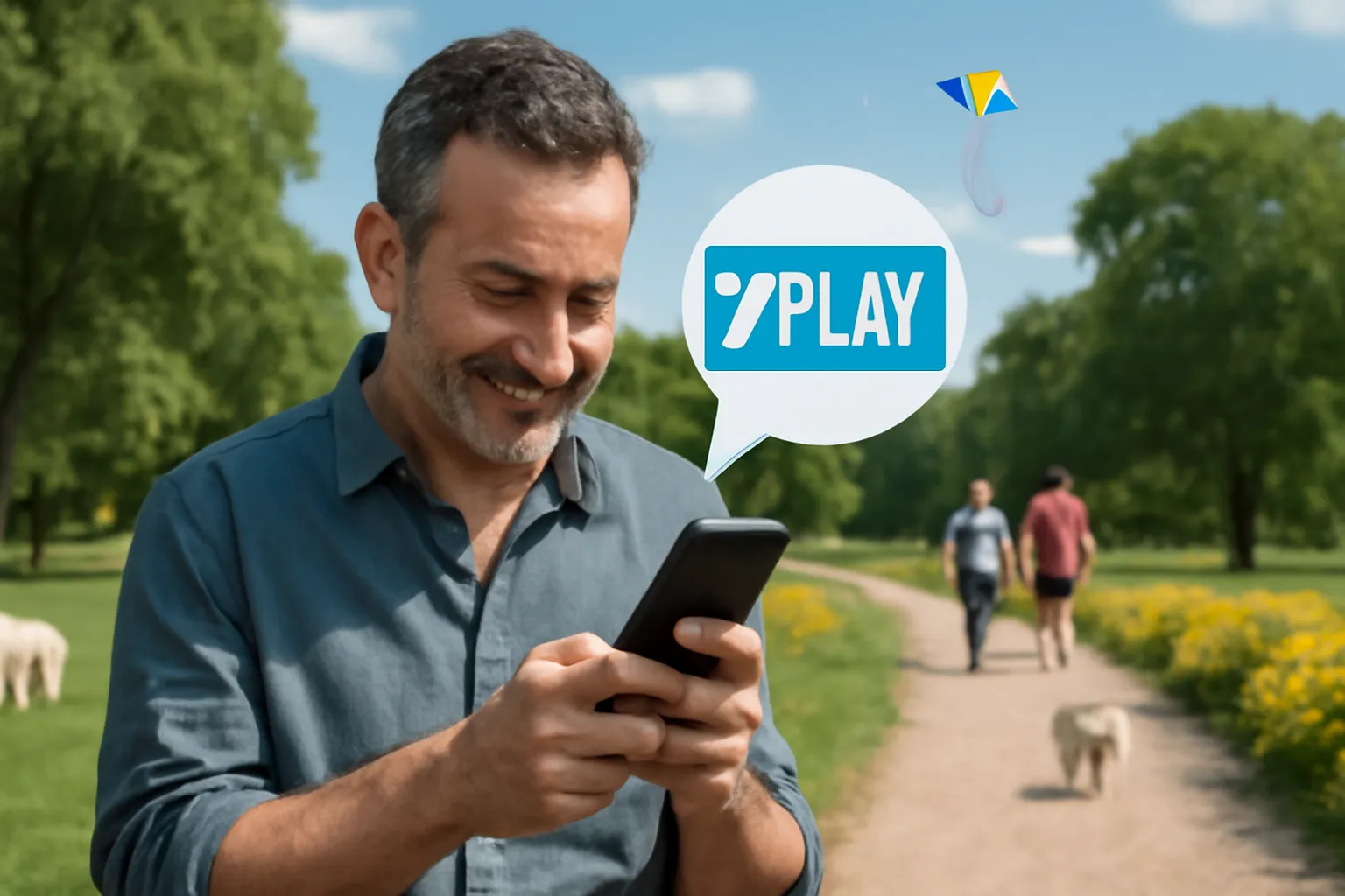 Hombre usando cobertura 7Play