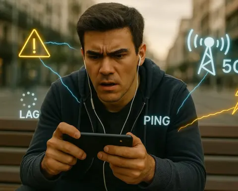 Chico jugando online desde su teléfono móvil.