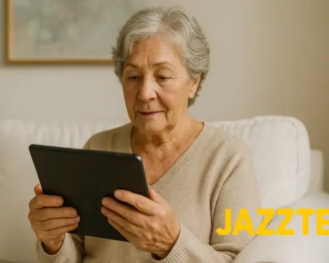 Mujer mayor con cobertura Jazztel