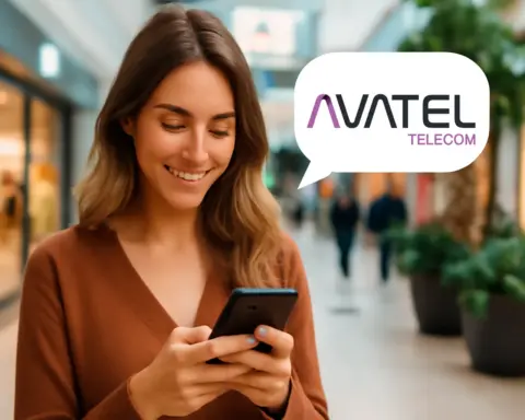 Mujer disfruta de su cobertura Avatel.