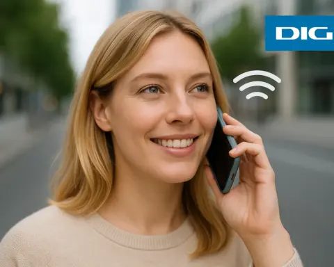 Mujer utilizando cobertura Digi Mobil